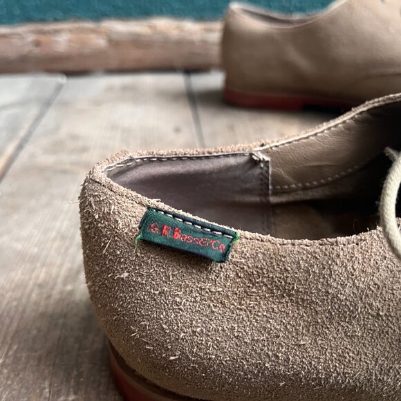 GH Bass Saddle Oxford Size Womens 10 Tan Suede Gum Sole Shoe - Picture 5 of 11